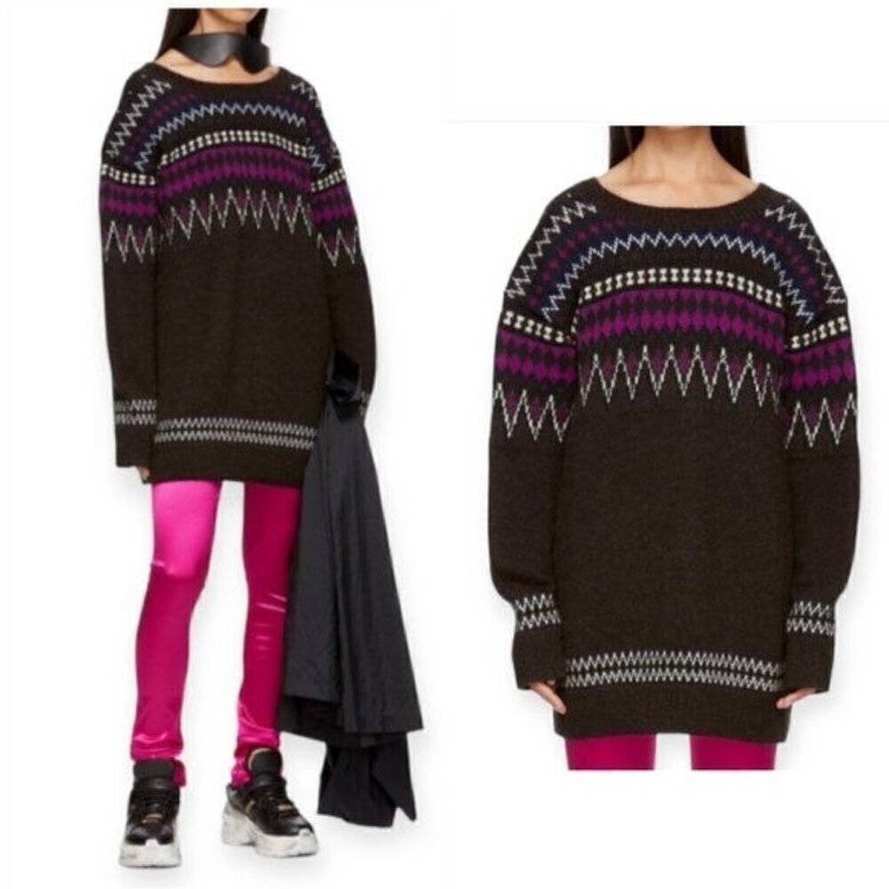 Junya Watanabe Comme des Garçons, Brown multi Jacquard Sweater, Fair Isle, Size
